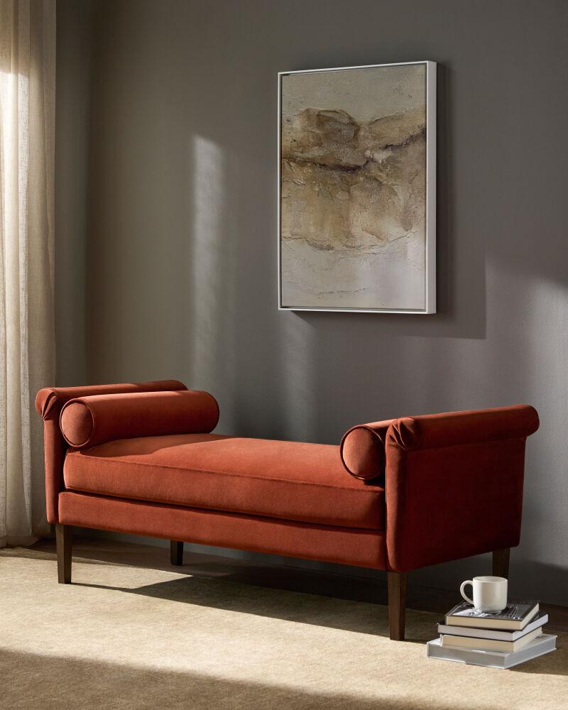 Surya Aneesa ANES-001 25"H x 60"W x 26"D Bench/Ottoman/Stool