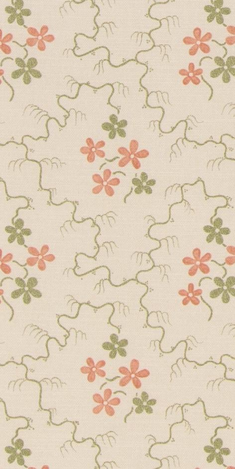 G P & J Baker POSY GREEN/RED Fabric