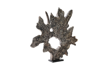 Phillips Collection Teak Sculpture on Stand Black Wash Accent