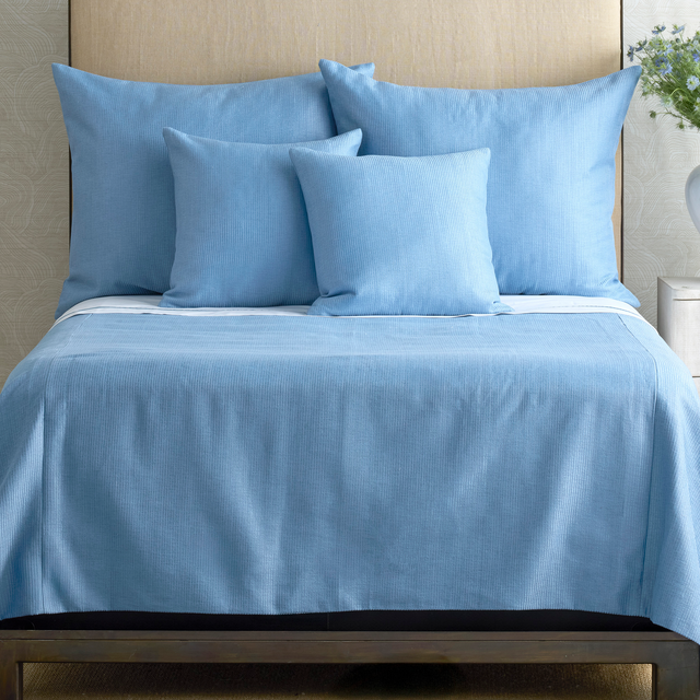 Ann Gish Blue Queen Lamina Coverlet