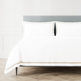 Ann Gish White/Champagne King Ready-to-Bed 2.0 Cotton & Trim Duvet