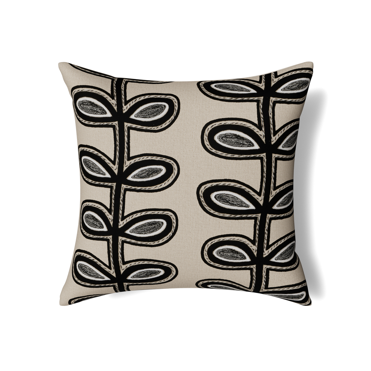 Ann Gish Natural/Charcoal 24x24 Fellini Pillow