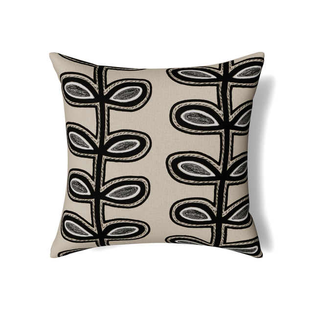 Ann Gish Natural/Charcoal 24x24 Fellini Pillow