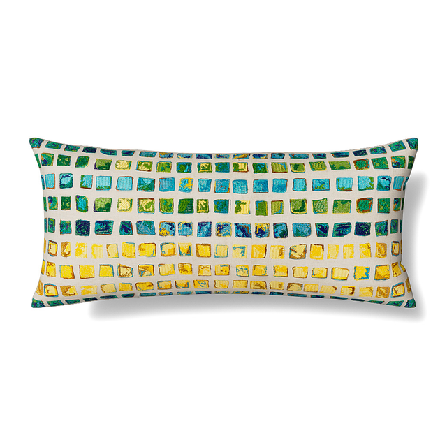 Ann Gish Multi 36x16 Tesserae Mosaic Pillow