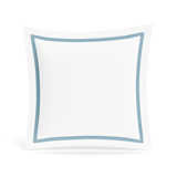Ann Gish White/Blue Euro Ready-to-Bed 2.0 Cotton & Trim Sham