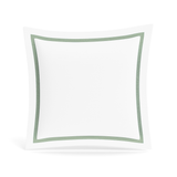 Ann Gish White/Sage Euro Ready-to-Bed 2.0 Cotton & Trim Sham
