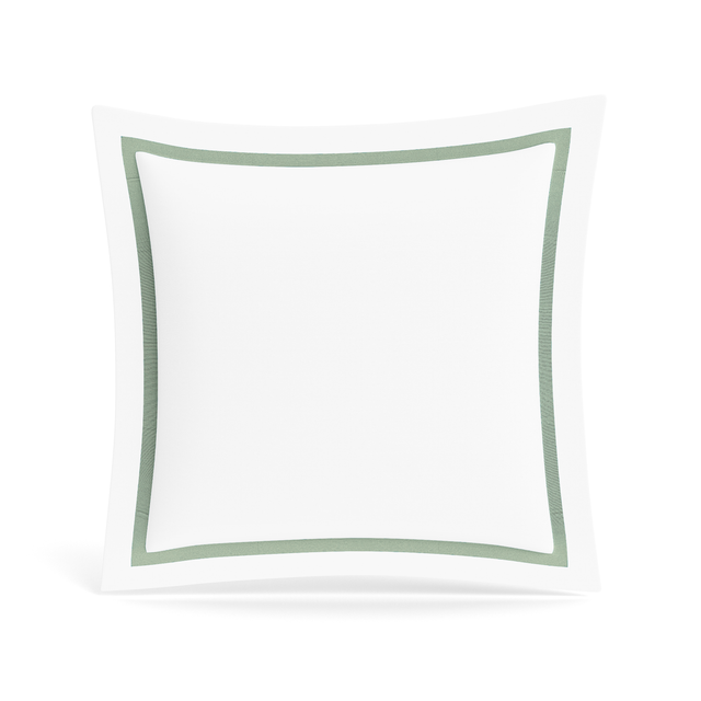 Ann Gish White/Sage Euro Ready-to-Bed 2.0 Cotton & Trim Sham