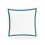 Ann Gish White/Teal Euro Ready-to-Bed 2.0 Cotton & Trim Sham
