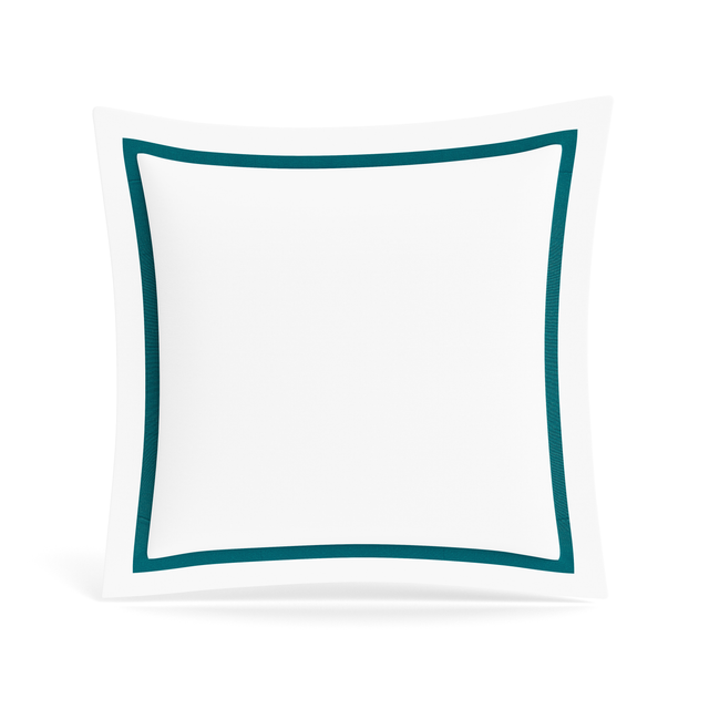 Ann Gish White/Teal Euro Ready-to-Bed 2.0 Cotton & Trim Sham