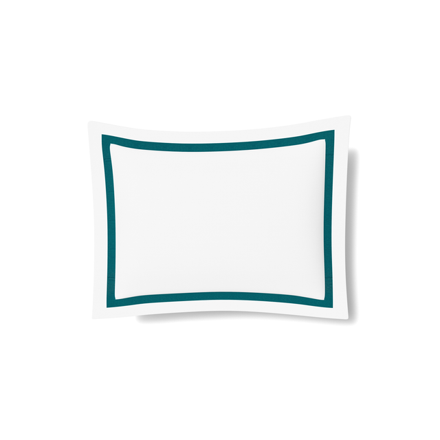 Ann Gish White/Teal King Ready-to-Bed 2.0 Cotton & Trim Sham