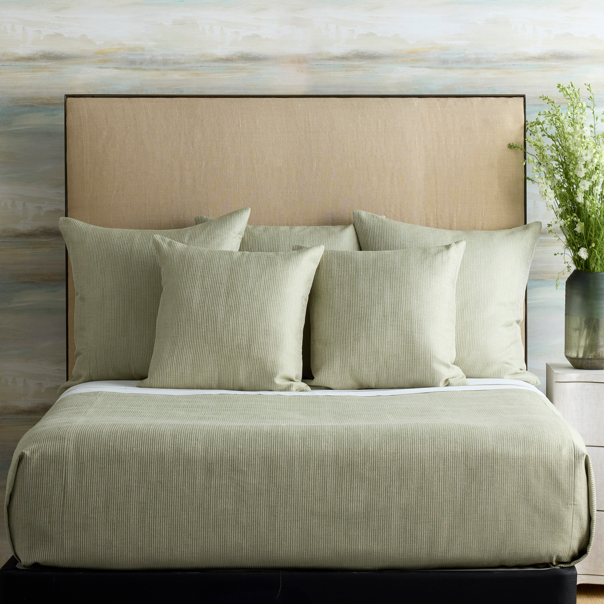 Ann Gish Sage Euro Lamina Sham