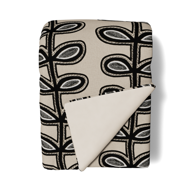 Ann Gish Natural/Charcoal 96x50 Fellini Throw