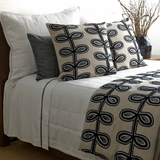 Ann Gish Natural/Charcoal 96x50 Fellini Throw
