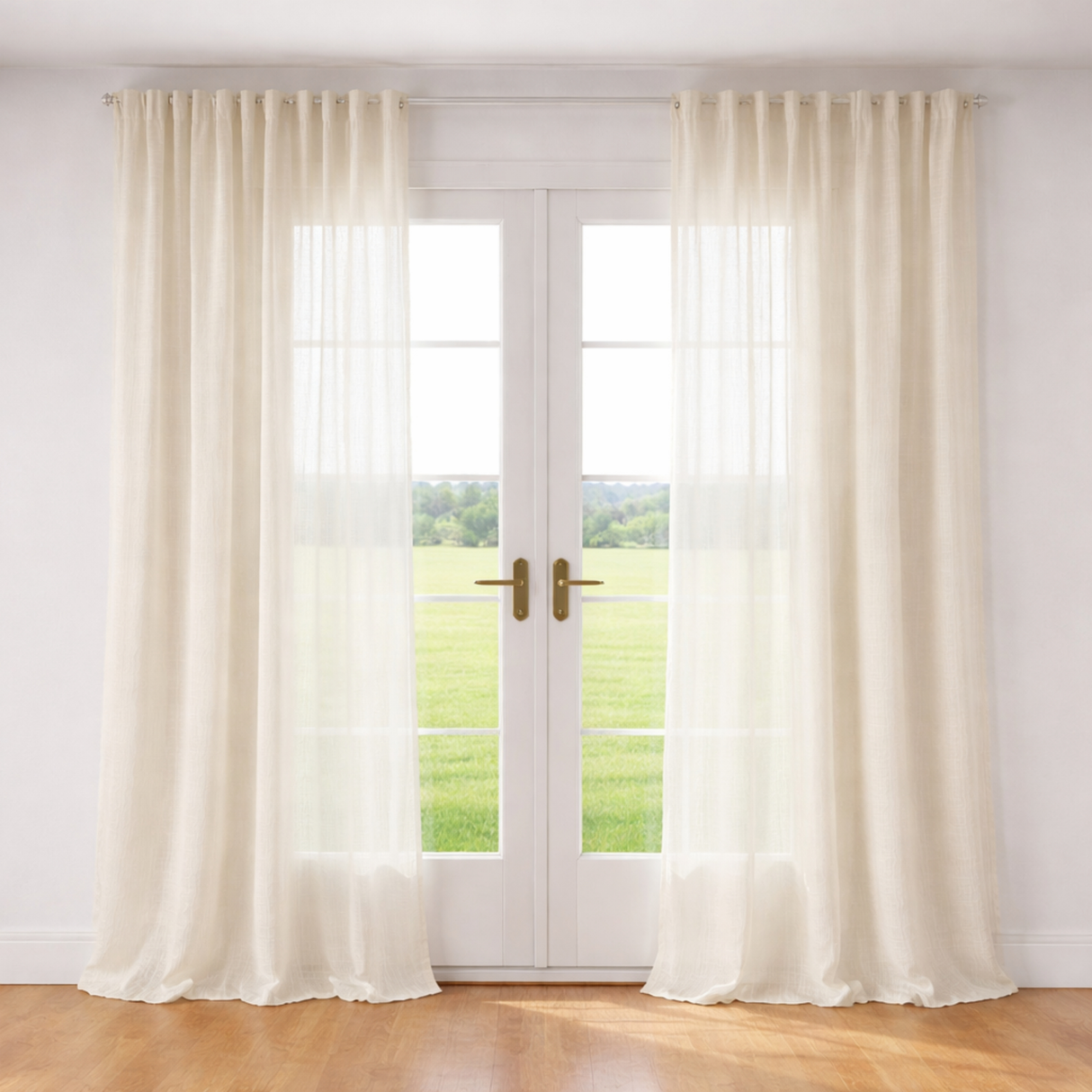Ann Gish White 50x96 Akari Curtain Panel