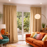 Ann Gish Gold Pumice 50x108 Coin Curtain Panel