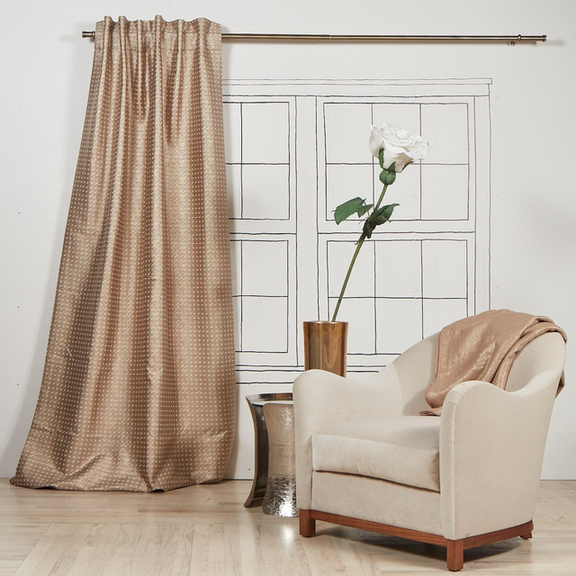 Ann Gish Gold Pumice 50x84 Coin Curtain Panel