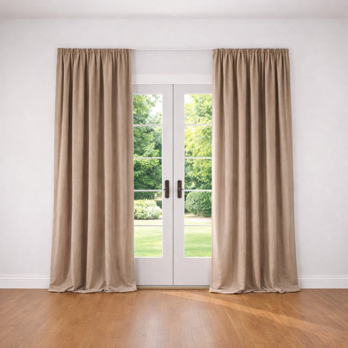 Ann Gish Taupe 50x108 Velvet Curtain Panel