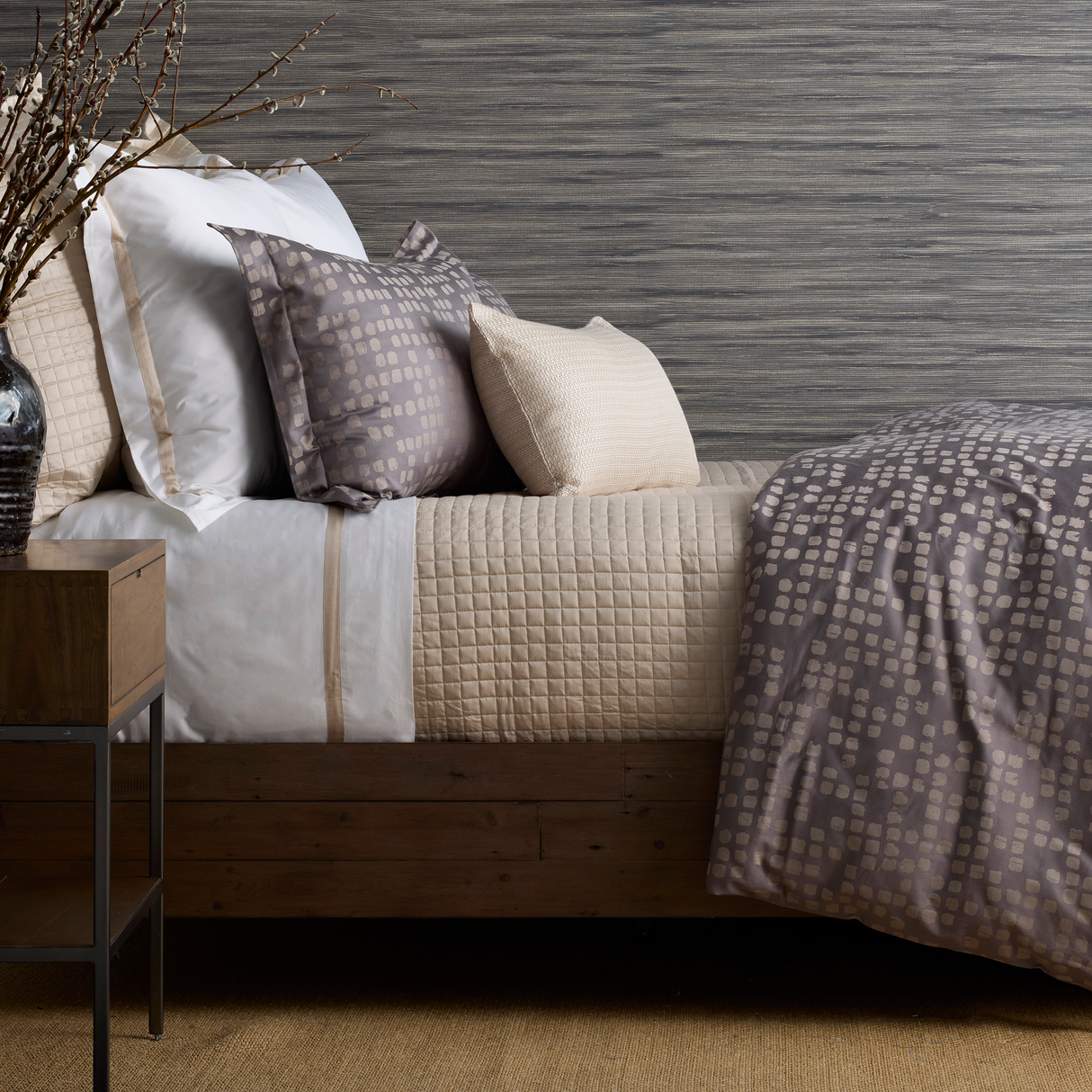 Ann Gish Mocha Queen Antilles Duvet Set