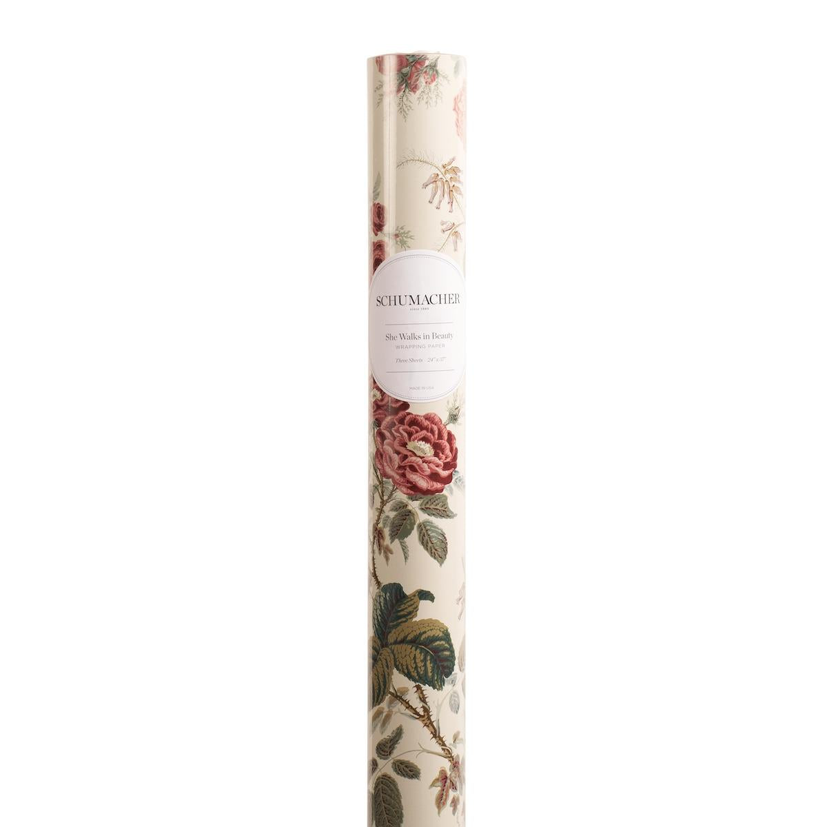 Schumacher Rose 37" x 24" She Walks In Beauty Wrapping Paper