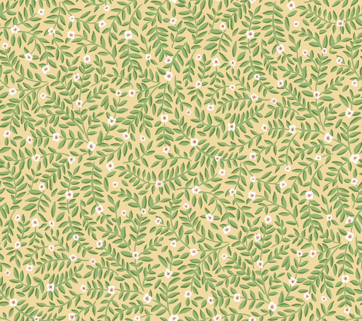 Rifle Paper Co. Elodie Gold Petite Floral Premium Peel + Stick Wallpaper