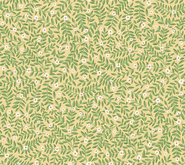 Rifle Paper Co. Elodie Gold Petite Floral Premium Peel + Stick Wallpaper
