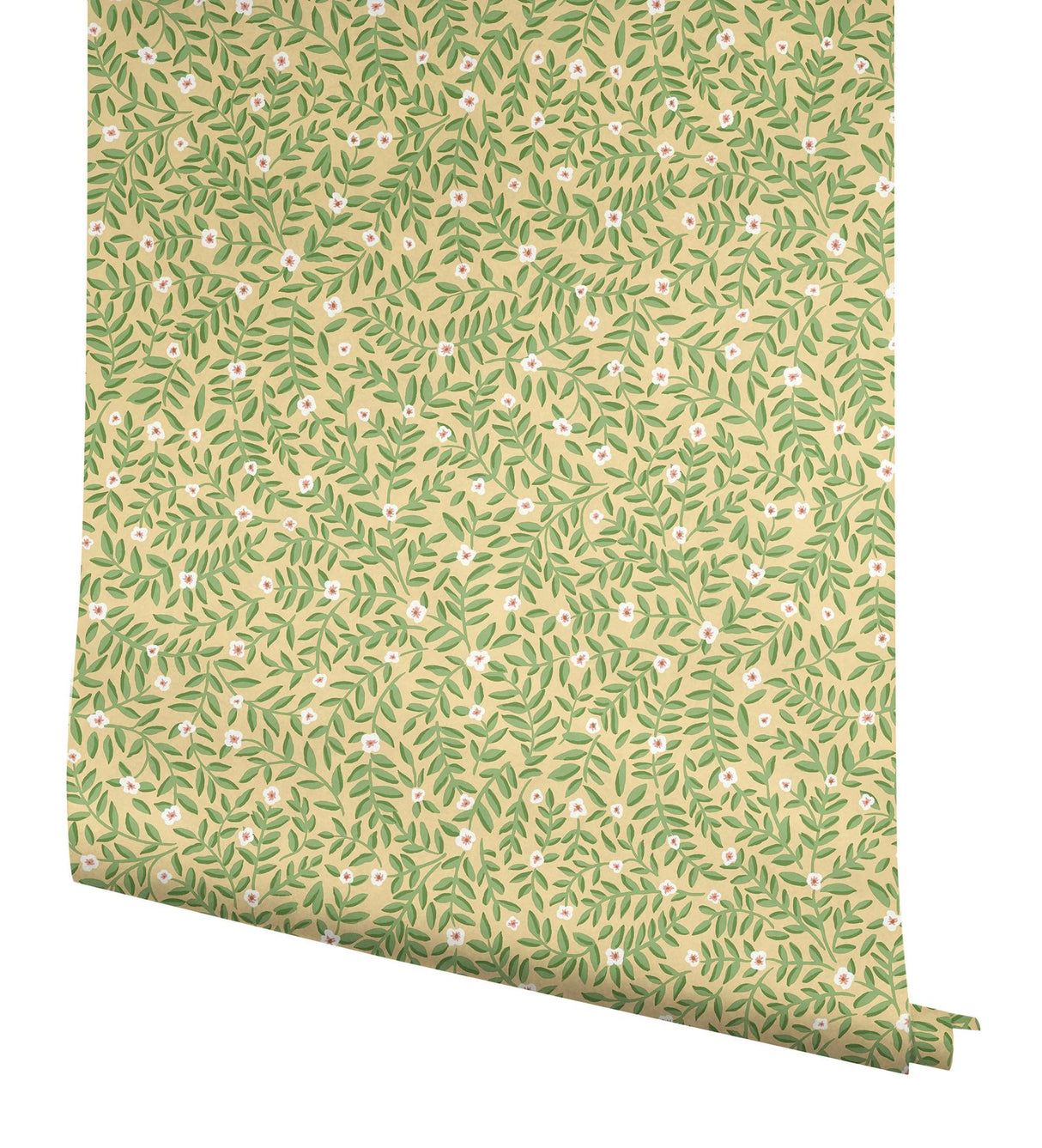 Rifle Paper Co. Elodie Gold Petite Floral Premium Peel + Stick Wallpaper