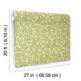 Rifle Paper Co. Elodie Gold Petite Floral Premium Peel + Stick Wallpaper