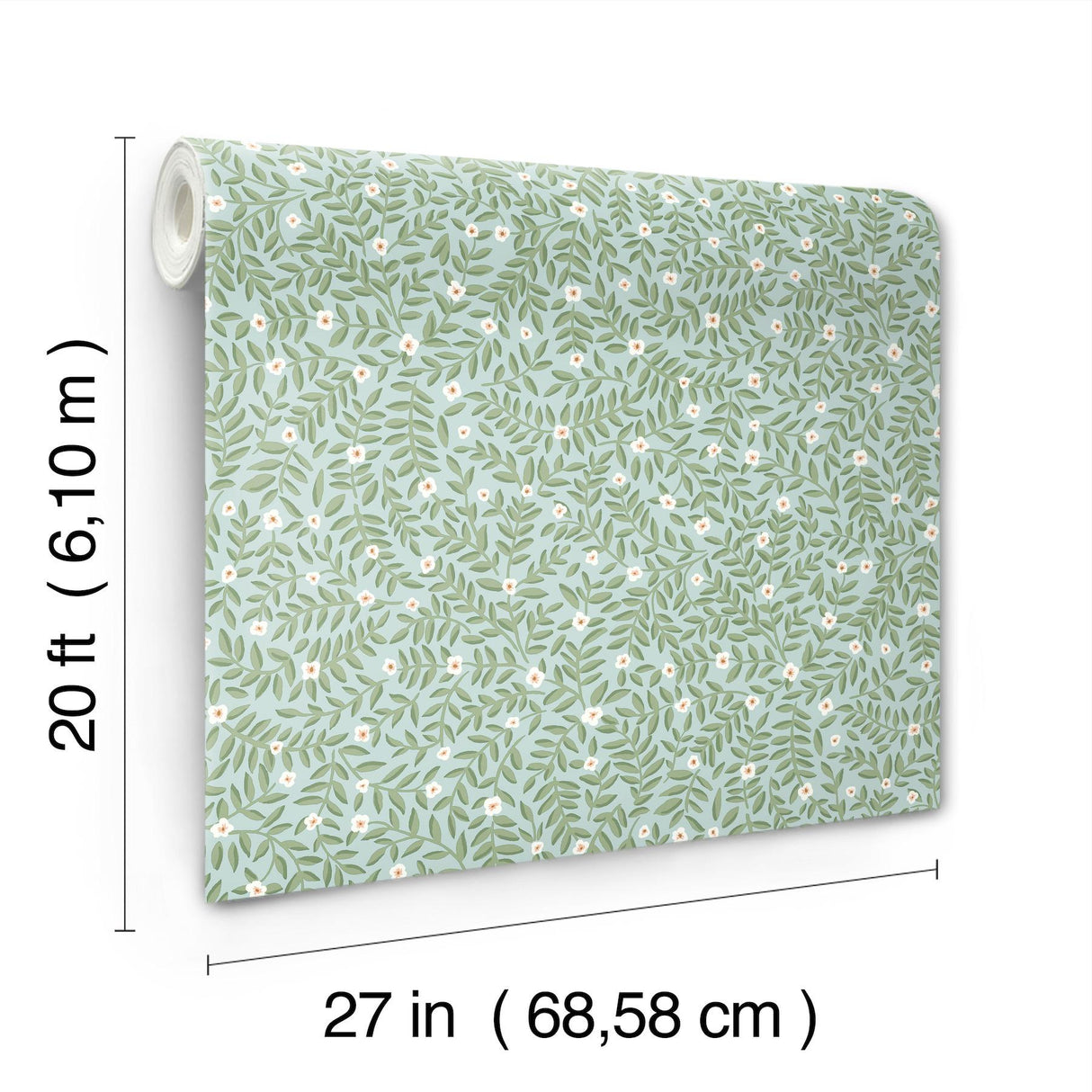 Rifle Paper Co. Elodie Light Blue Petite Floral Premium Peel + Stick Wallpaper
