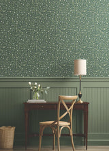 Rifle Paper Co. Elodie Evergreen Petite Floral Premium Peel + Stick Wallpaper