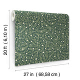 Rifle Paper Co. Elodie Evergreen Petite Floral Premium Peel + Stick Wallpaper