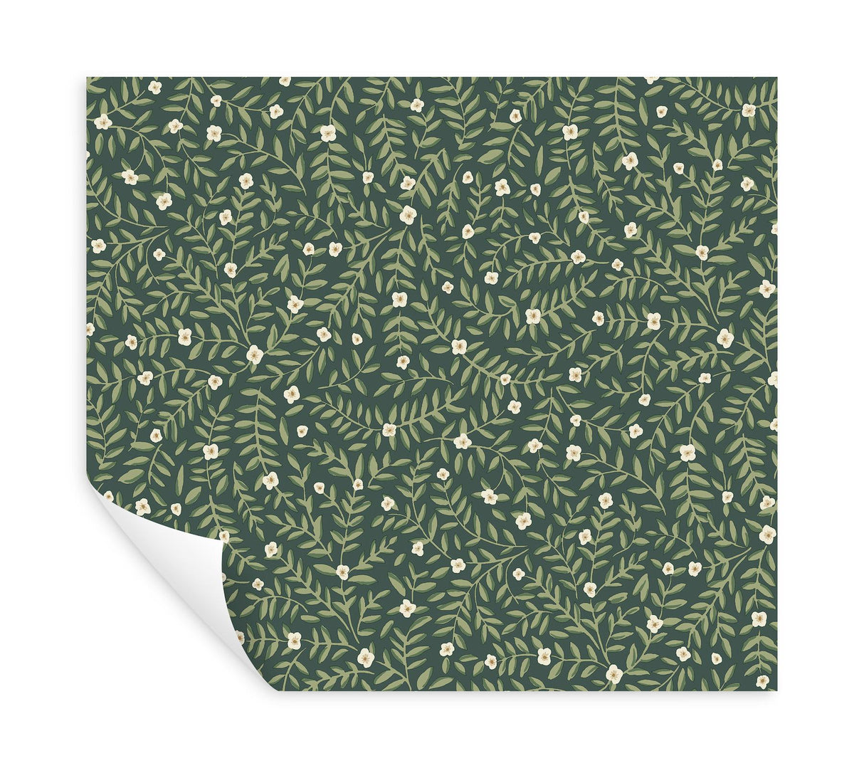 Rifle Paper Co. Elodie Evergreen Petite Floral Premium Peel + Stick Wallpaper