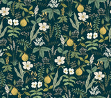 Rifle Paper Co. Herb Garden Navy Botanical Premium Peel + Stick Wallpaper