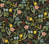 Rifle Paper Co. Herb Garden Black Botanical Premium Peel + Stick Wallpaper