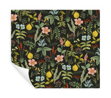 Rifle Paper Co. Herb Garden Black Botanical Premium Peel + Stick Wallpaper