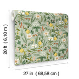 Rifle Paper Co. Herb Garden Sage Botanical Premium Peel + Stick Wallpaper