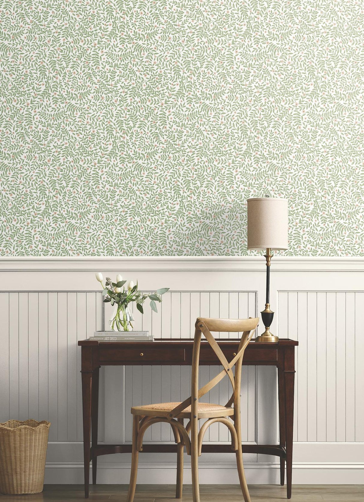 Rifle Paper Co. Elodie Cream Petite Floral Premium Peel + Stick Wallpaper