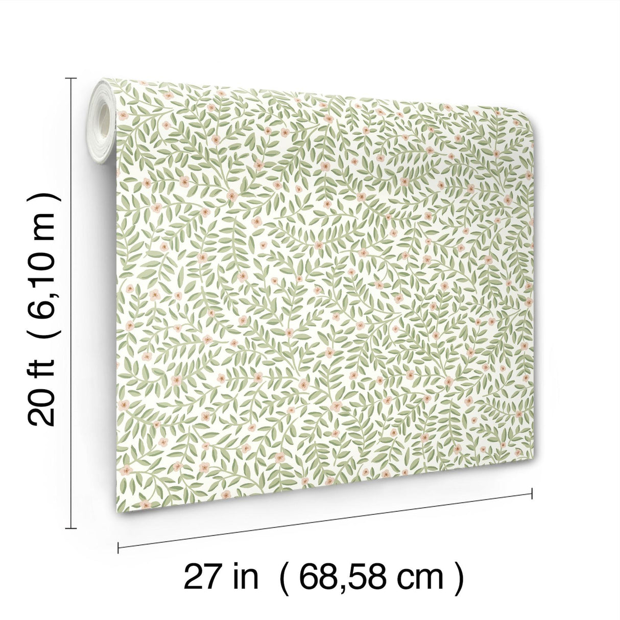 Rifle Paper Co. Elodie Cream Petite Floral Premium Peel + Stick Wallpaper