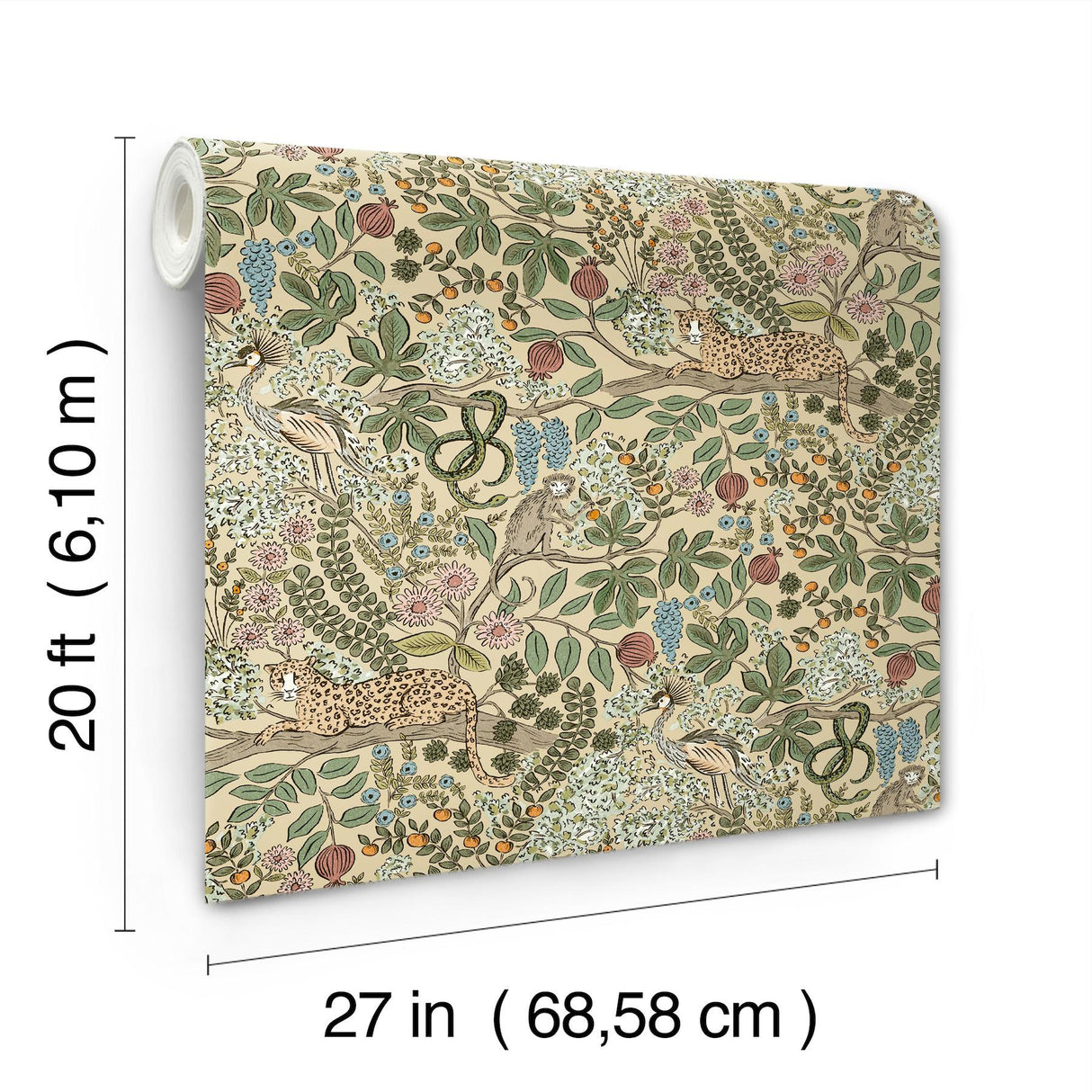 Rifle Paper Co. Safari Beige Jungle Toile Premium Peel + Stick Wallpaper
