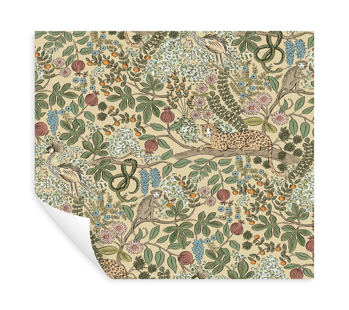 Rifle Paper Co. Safari Beige Jungle Toile Premium Peel + Stick Wallpaper