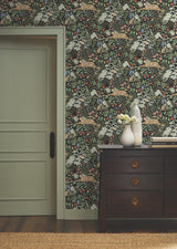 Rifle Paper Co. Safari Black Jungle Toile Premium Peel + Stick Wallpaper