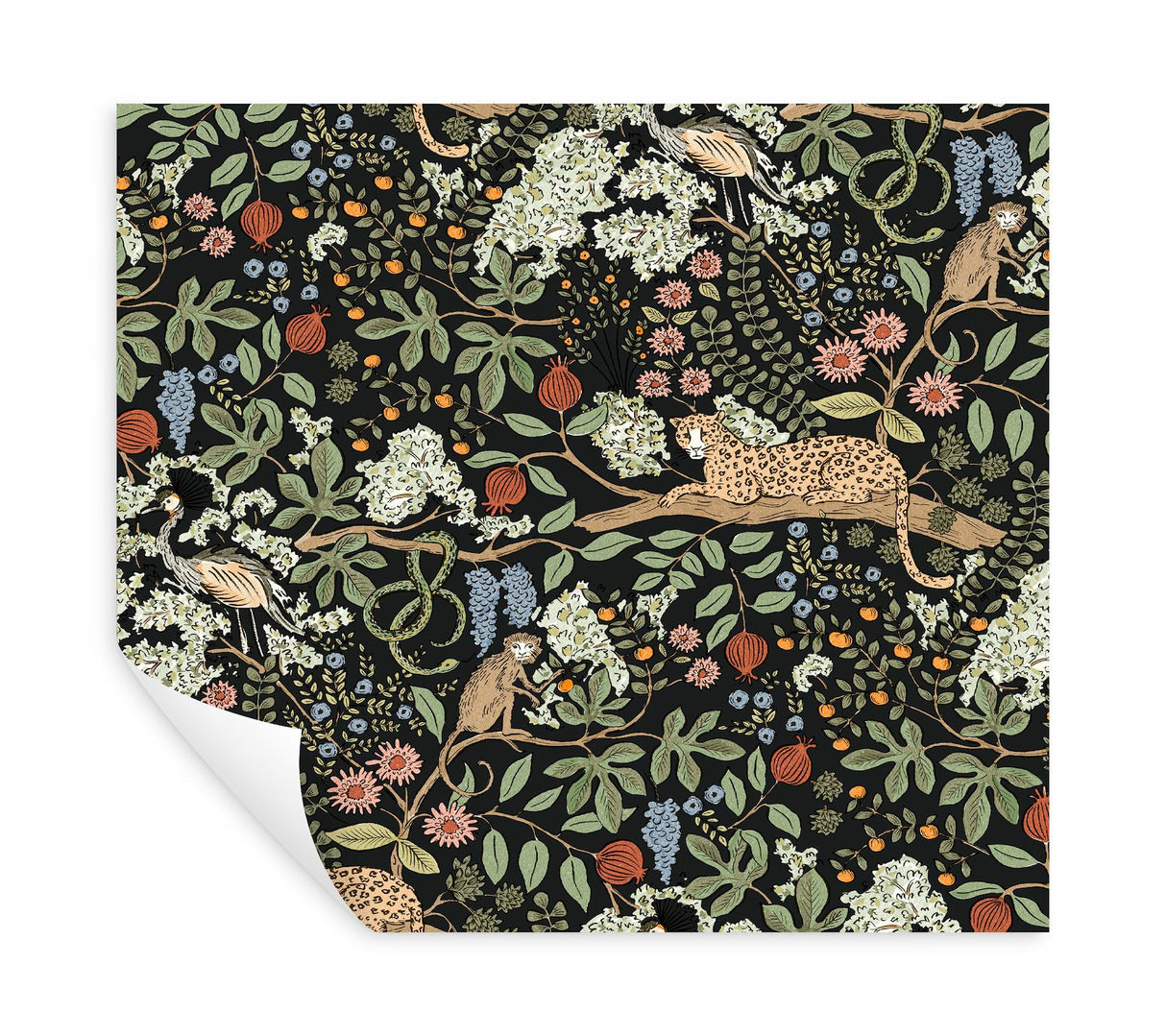 Rifle Paper Co. Safari Black Jungle Toile Premium Peel + Stick Wallpaper