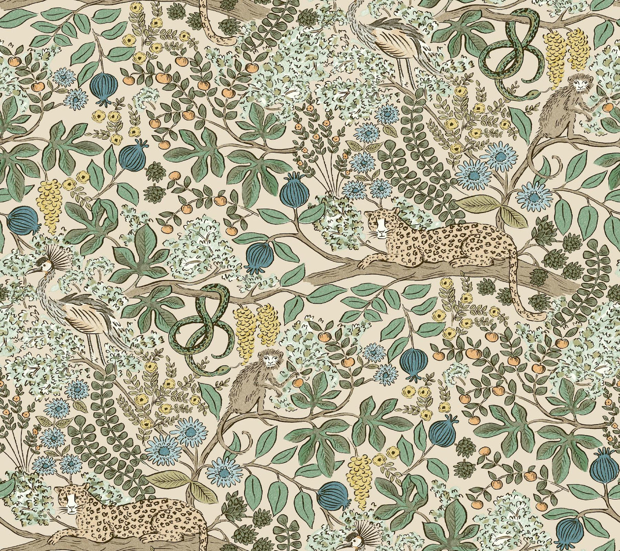 Rifle Paper Co. Safari Cream Jungle Toile Premium Peel + Stick Wallpaper