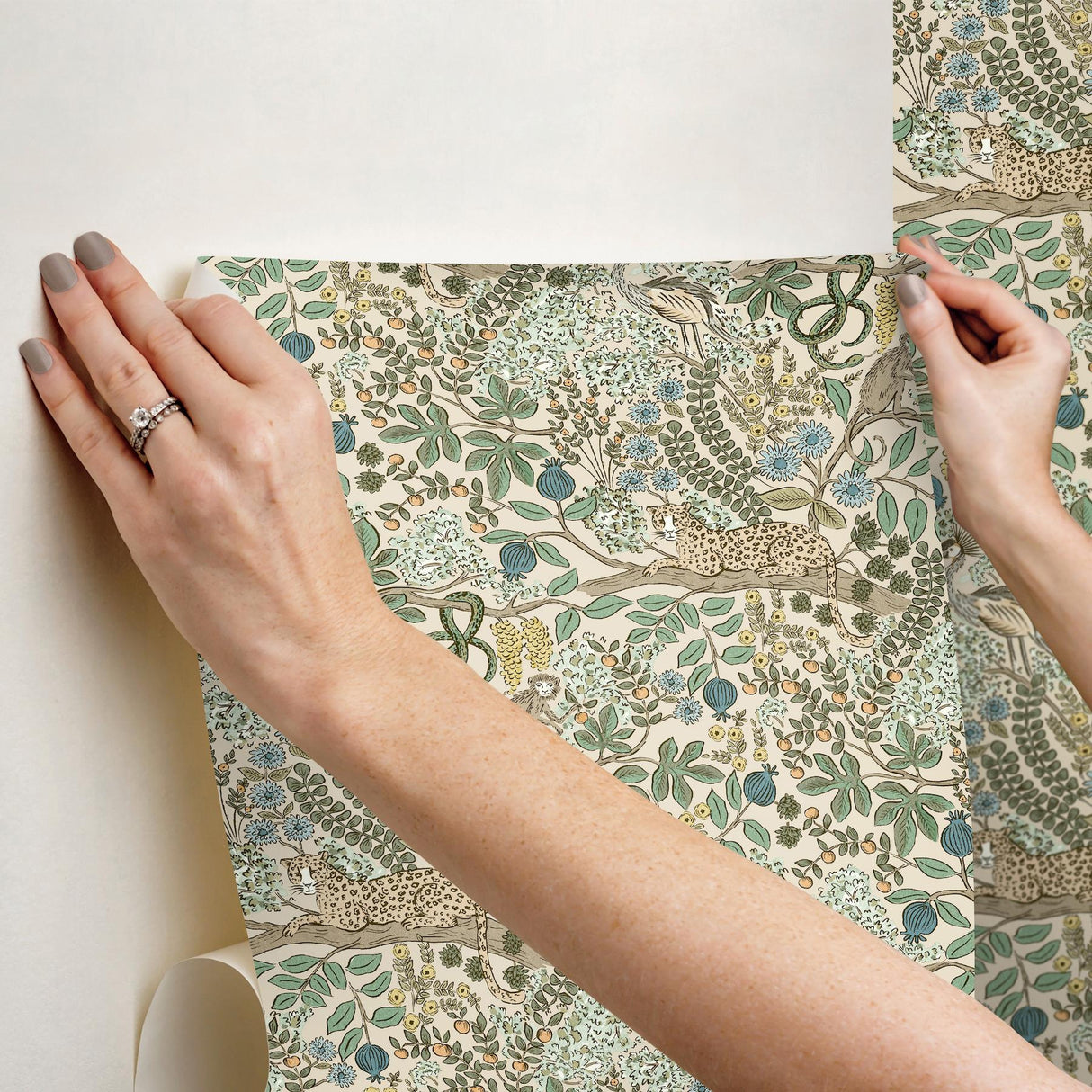 Rifle Paper Co. Safari Cream Jungle Toile Premium Peel + Stick Wallpaper