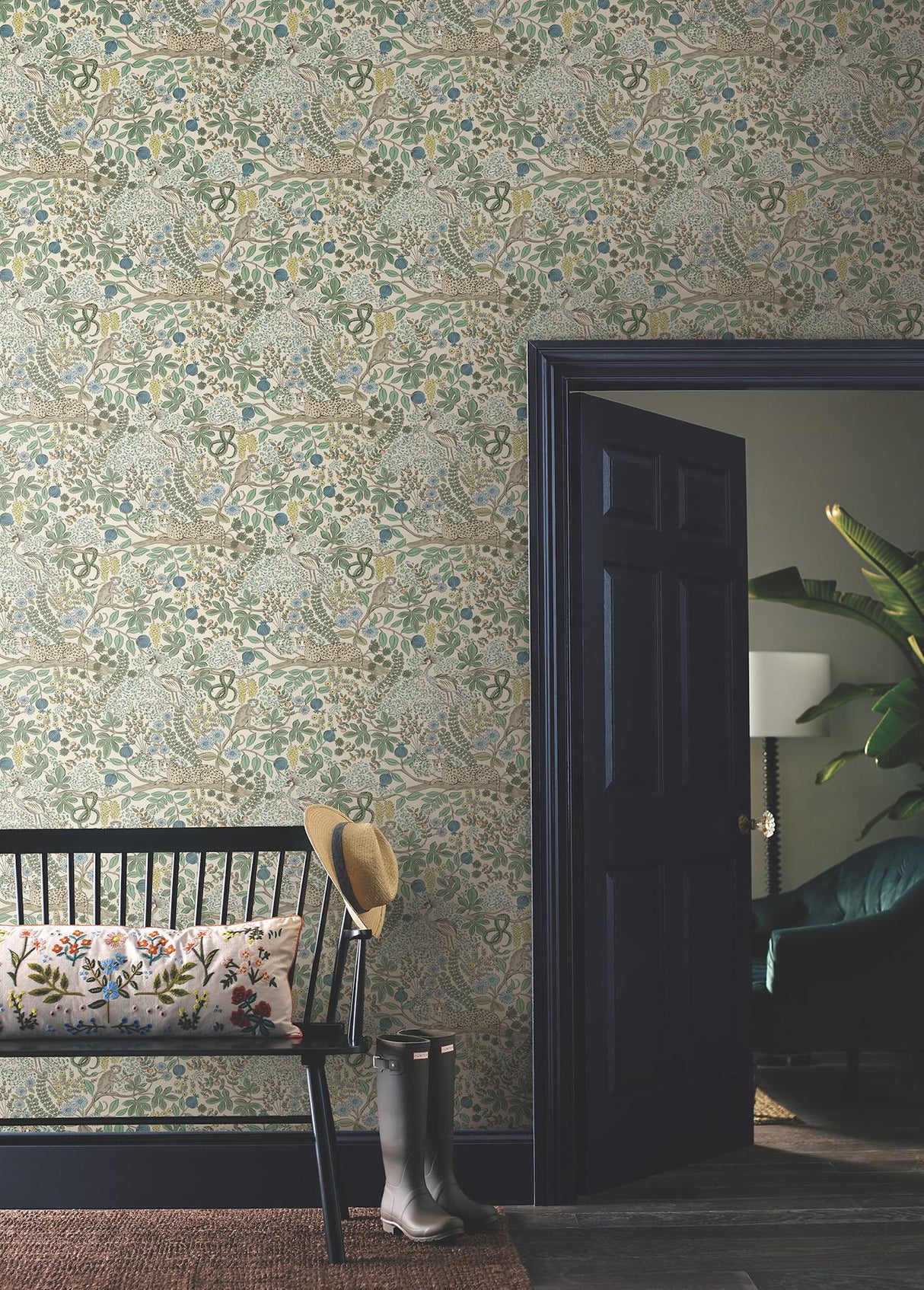 Rifle Paper Co. Safari Cream Jungle Toile Premium Peel + Stick Wallpaper