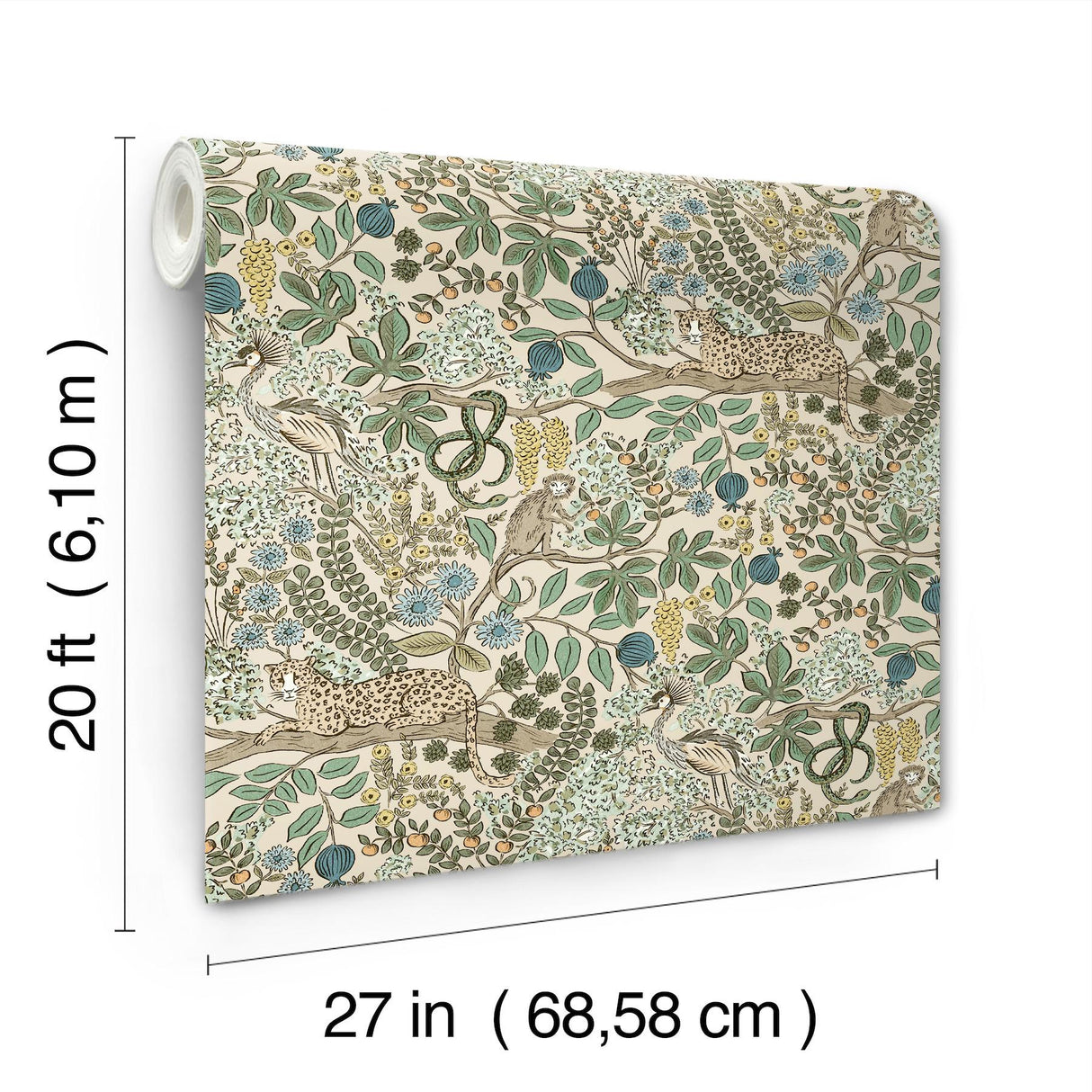 Rifle Paper Co. Safari Cream Jungle Toile Premium Peel + Stick Wallpaper
