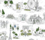 Rifle Paper Co. Travel Sketches Blue Globetrotter Premium Peel + Stick Wallpaper