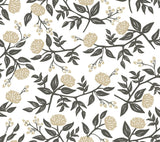 Rifle Paper Co. Peonies Gold Floral Premium Peel + Stick Wallpaper
