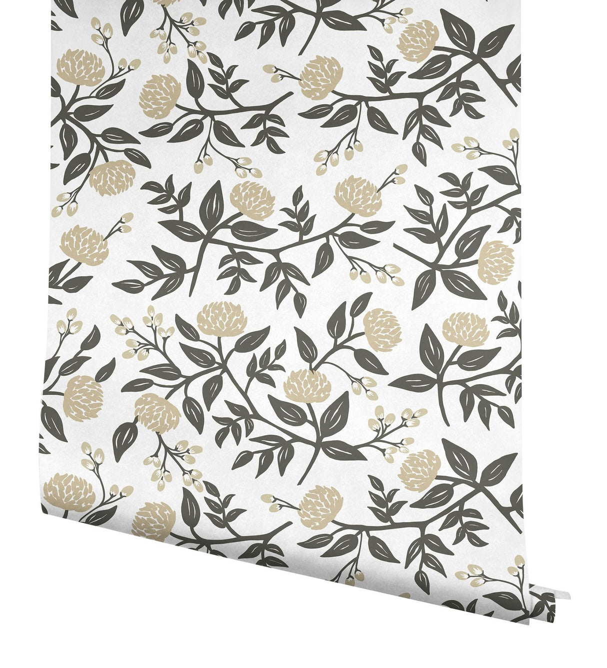 Rifle Paper Co. Peonies Gold Floral Premium Peel + Stick Wallpaper