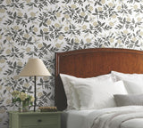 Rifle Paper Co. Peonies Gold Floral Premium Peel + Stick Wallpaper