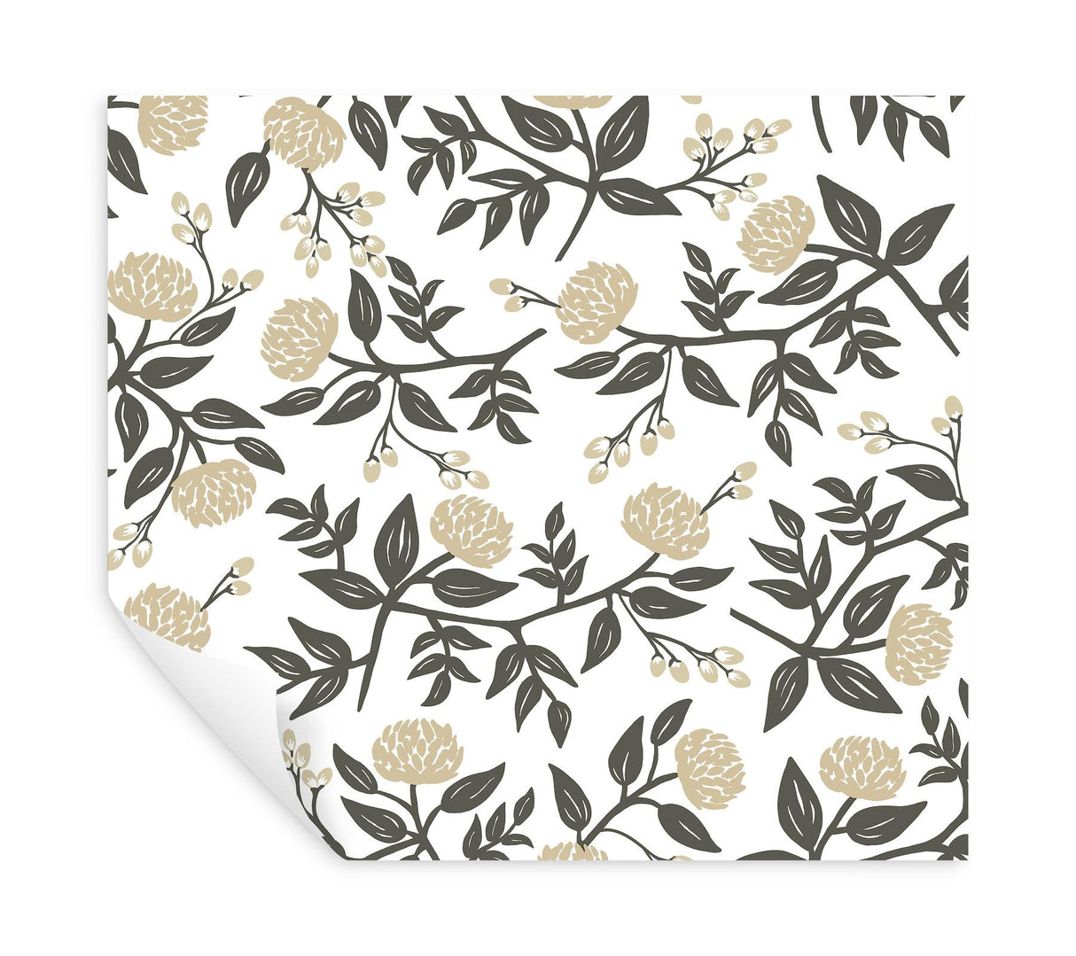 Rifle Paper Co. Peonies Gold Floral Premium Peel + Stick Wallpaper